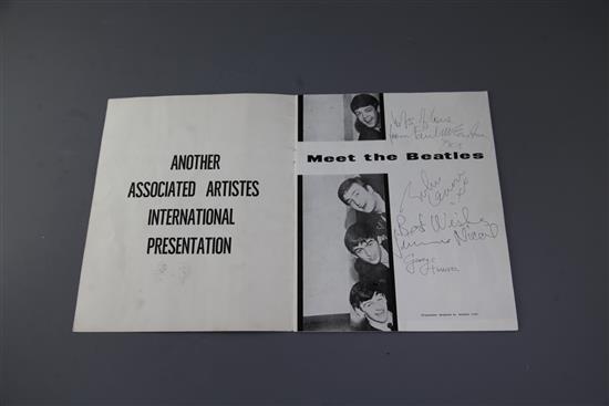 The Beatles - a rare set of four signatures of the individual band members on a The Beatles Show programme, for their Hong Kong show